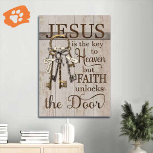 Vintage Jesus Portrait Poster: Old Keys Good Memories Gift for Christian Home Decor