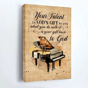Christian Home Decor Gift: Jesus & Piano Vintage Painting Poster 3