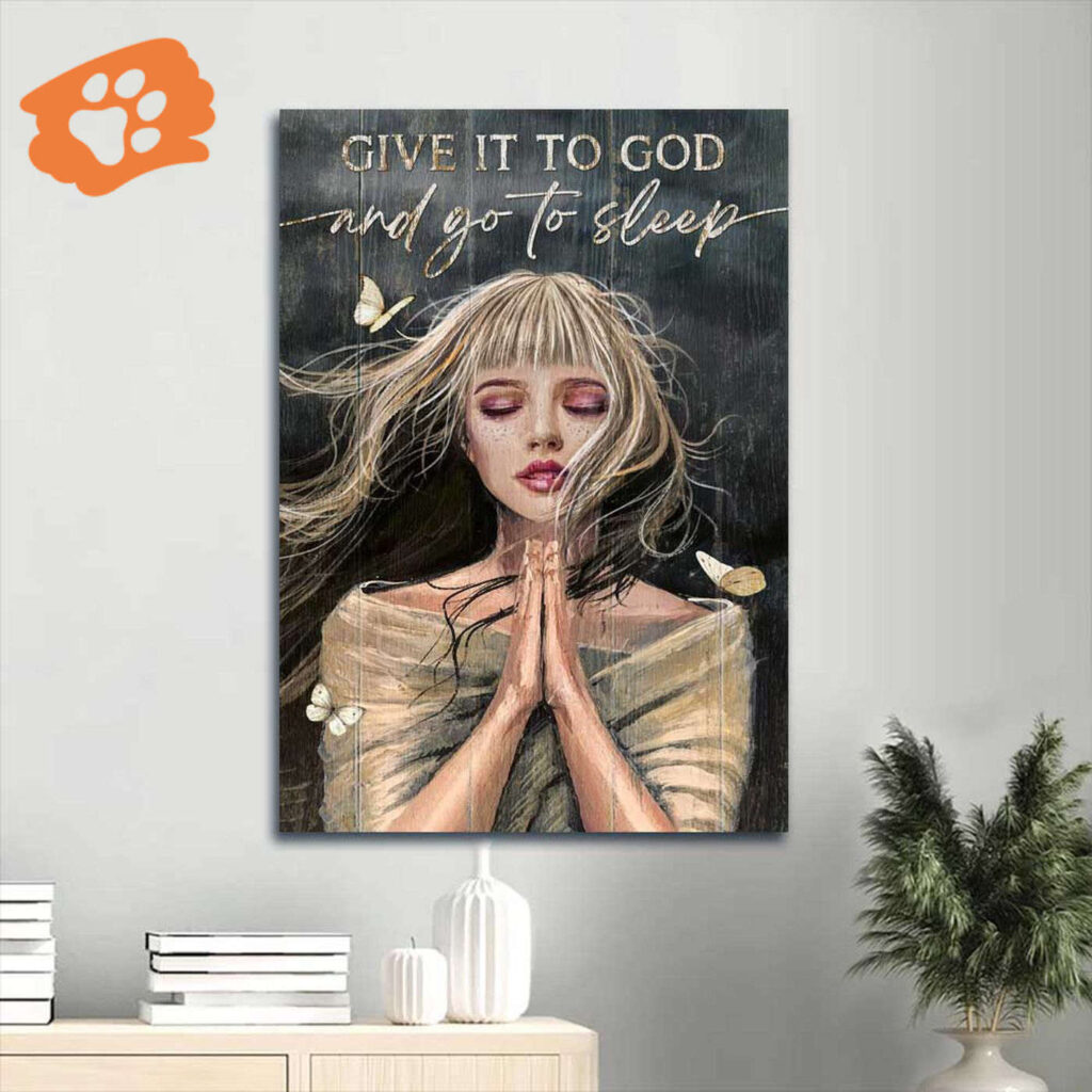 Christian Home Decor Gift: Jesus Portrait Poster – Praying Girl Beautiful Art Dark Background Christian Wall Art Prints Christian Home Decor Gift: Jesus Portrait Poster – Praying Girl Beautiful Art Dark Background Christian Wall Art Prints