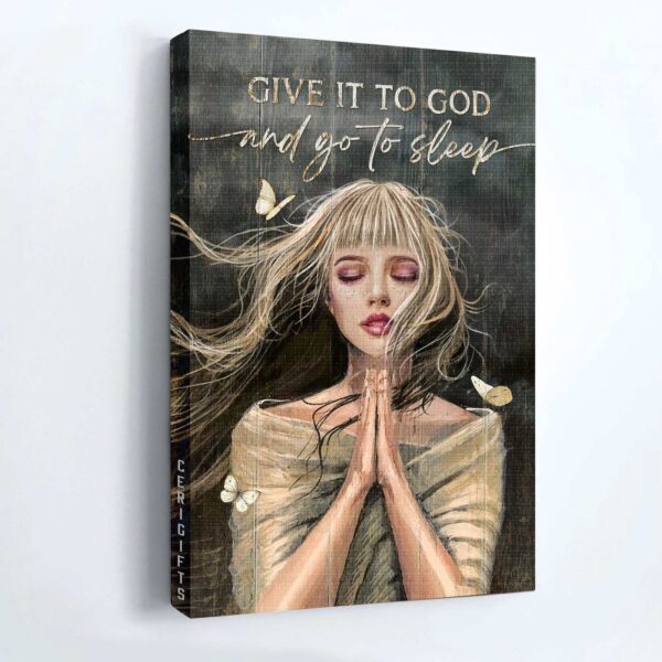 Christian Home Decor Gift: Jesus Portrait Poster – Praying Girl Beautiful Art Dark Background Christian Wall Art Prints