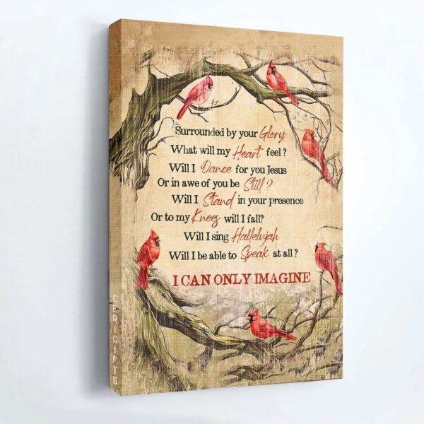 Christian Home Decor Gift: Jesus Portrait Poster with Red Cardinal and Oldest Tree – Wall Art for Rainy Day Inspiration
