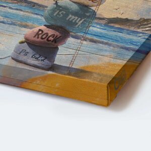 Christian Gift: Jesus Portrait Poster Home Decor - Rock Cairn & Bonsai Wall Art 1