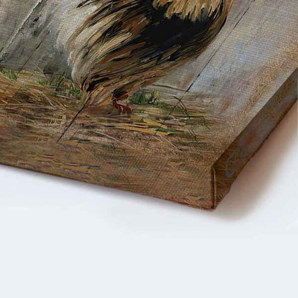 Jesus Portrait Poster Home Decor Gift – Rooster Chicken Wood Background – Christian Wall Art Print