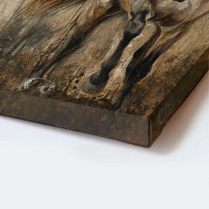 Running Horse Jesus Portrait Poster with Gray Background - Simply Blessed Christian Wall Art Gift 3