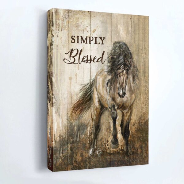 Running Horse Jesus Portrait Poster with Gray Background – Simply Blessed Christian Wall Art Gift