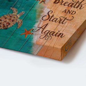 Christian Home Decor Gift: Jesus Portrait Poster with Sea Turtle Painting and Beautiful Beach Scene - Wall Art for a New Beginning 1