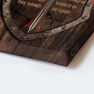 Warrior Jesus Shield Drawing Poster: Christian Home Decor Gift with Faith Wall Art Prints 1