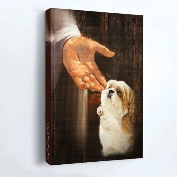 Jesus Portrait Poster: Shih Tzu Puppies & Christian Dog Lover Gift – Wall Art Prints