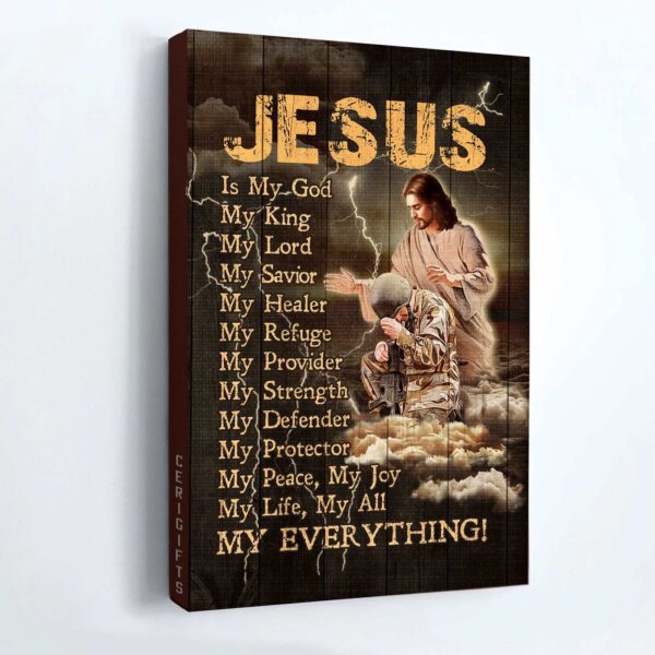 Jesus Portrait Poster Home Decor Gift – Soldier Thunder – Christian Wall Art