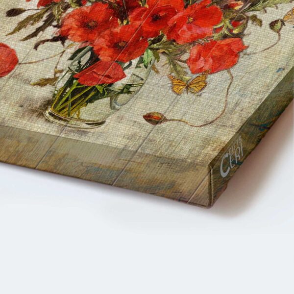 Christian Home Decor Gift: Jesus Portrait Poppy Flower & Butterfly Poster – Live Simply