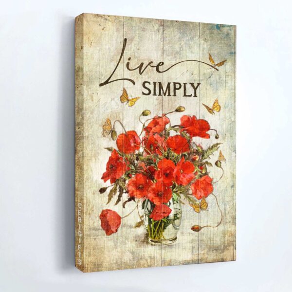Christian Home Decor Gift: Jesus Portrait Poppy Flower & Butterfly Poster – Live Simply