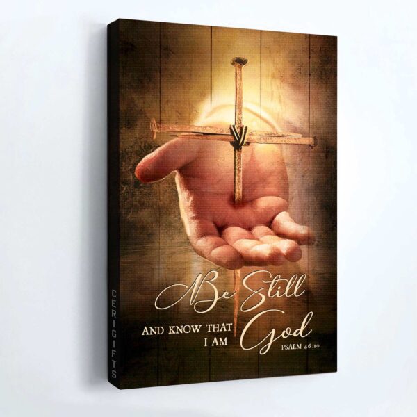 Stunning Jesus Portrait Poster – Gift for Christian Home Decor – Be Still And Know That I Am God – Cross Painting
