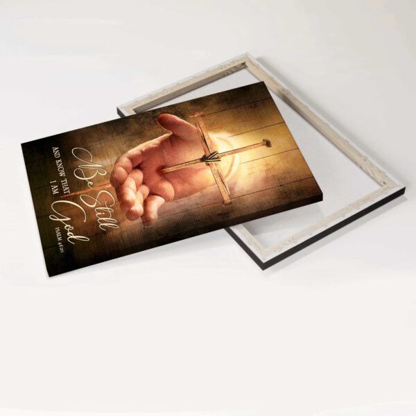 Stunning Jesus Portrait Poster – Gift for Christian Home Decor – Be Still And Know That I Am God – Cross Painting