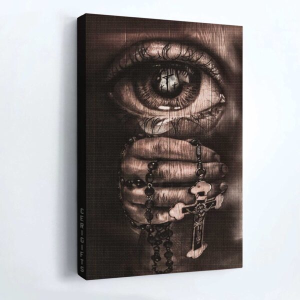 Stunning Jesus Portrait Poster Home Decor – Gift For Christian with Healing Prayers and Cross Symbol