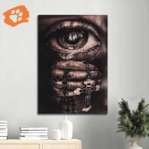 Stunning Jesus Portrait Poster Home Decor - Gift For Christian with Healing Prayers and Cross Symbol