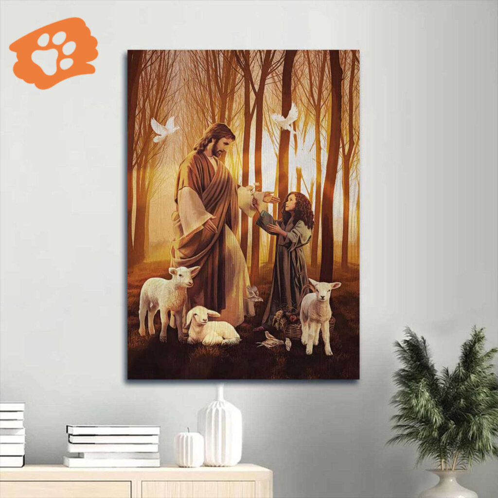 Stunning Jesus Portrait Poster Home Decor Gift – Walking With Jesus in Forest – Ideal Christian Gift Stunning Jesus Portrait Poster Home Decor Gift – Walking With Jesus in Forest – Ideal Christian Gift