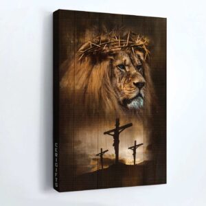Stunning Jesus Portrait Poster with Lion & Crown of Thorns - Christian Home Decor Gift 3