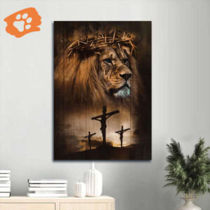 Stunning Jesus Portrait Poster with Lion & Crown of Thorns - Christian Home Decor Gift
