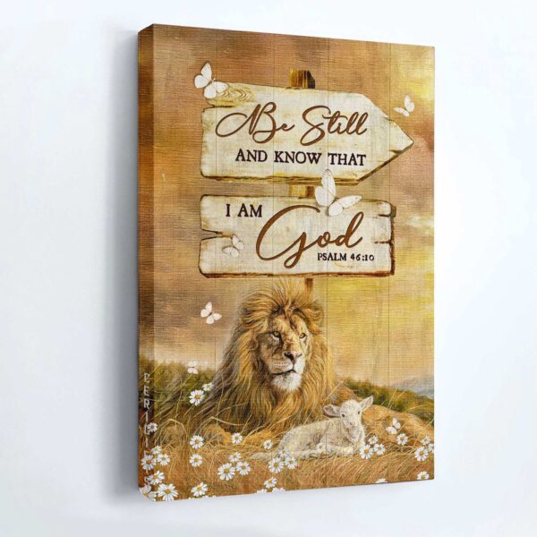 Stunning Jesus Portrait Poster Home Decor – Lion Sunset Background – Gift for Christian – Be Still And Know That I Am God