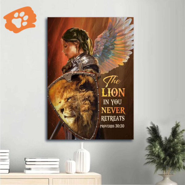Jesus Portrait & Lion of Judah Warrior Poster – Christian Home Decor Gift