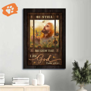 Jesus Portrait Poster: Sunflower Field & Bible Verse Home Decor - Inspirational Gift for Religious Christians