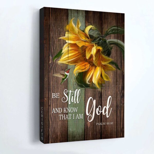 Religious Jesus Portrait Poster with Sunflower and Hummingbird – Christian Home Decor Gift