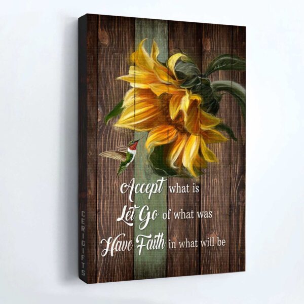 Jesus Portrait and Sunflower Hummingbird Home Decor Poster Gift Set for Christians – Have Faith in What Will Be