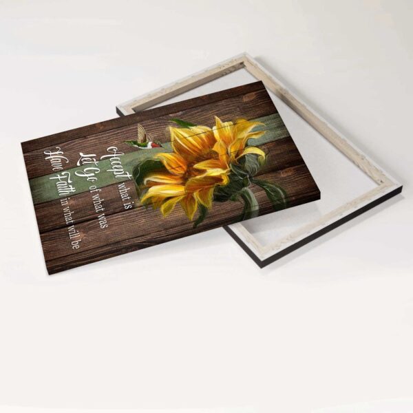 Jesus Portrait and Sunflower Hummingbird Home Decor Poster Gift Set for Christians – Have Faith in What Will Be