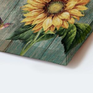 Christian Home Decor Gift: Jesus Portrait Sunflower Hummingbird Vintage Poster - Grow Through What You Go Through 1