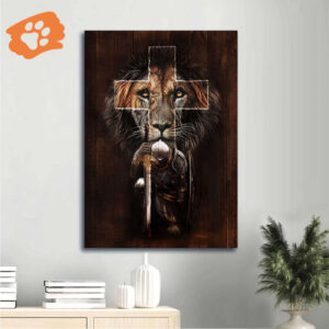 Jesus Portrait Poster: Symbolic Warrior Drawing & Beautiful Cross Painting - Perfect Christian Landscape Home Decor Gift