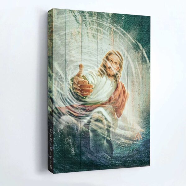 Jesus Portrait Poster – Hand of God Water Home Decor Gift for Christian