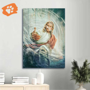 Jesus Portrait Poster - Hand of God Water Home Decor Gift for Christian