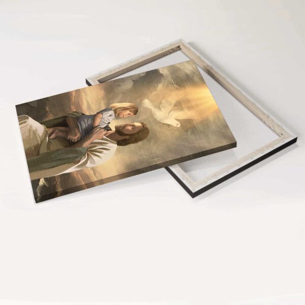 Life of Jesus Poster: White Dove & Jesus With Child – Christian Home Decor Gift