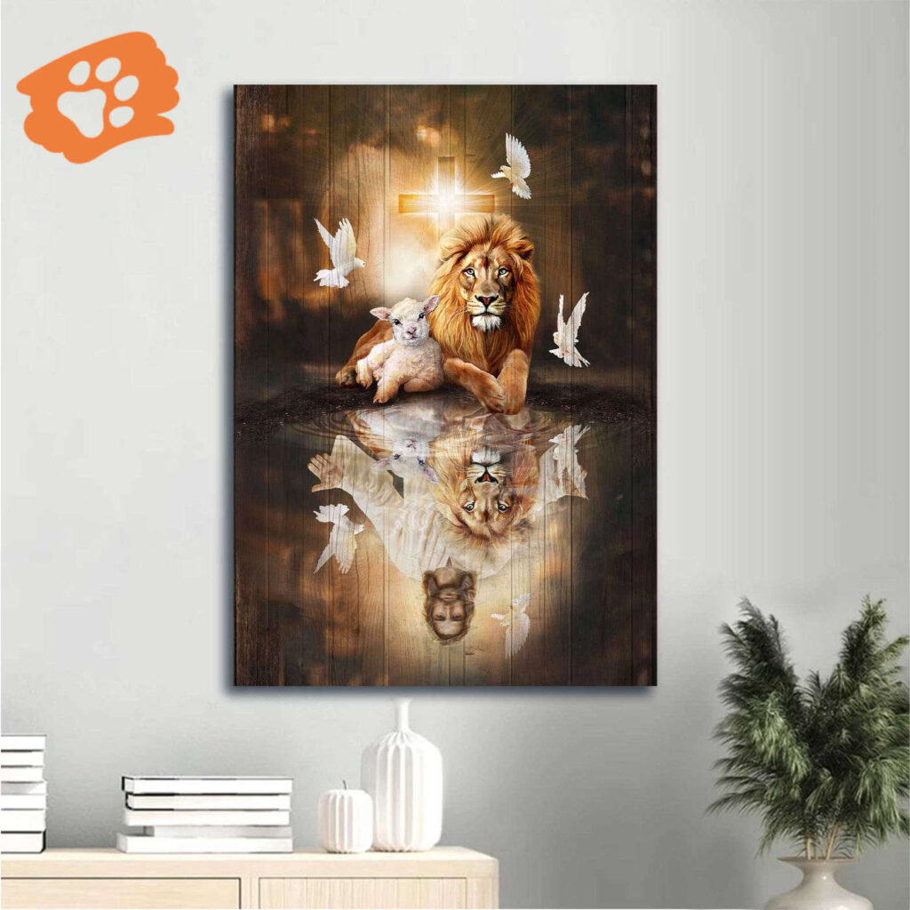 Jesus Portrait Poster – Lion of Judah Lamb of God Dove Light Cross – Christian Home Decor Gift Jesus Portrait Poster – Lion of Judah Lamb of God Dove Light Cross – Christian Home Decor Gift