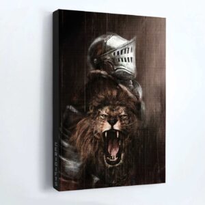 Jesus Portrait Poster: The Lion of Judah & Warrior of Christ - Black Background Home Decor Gift for Christian 3