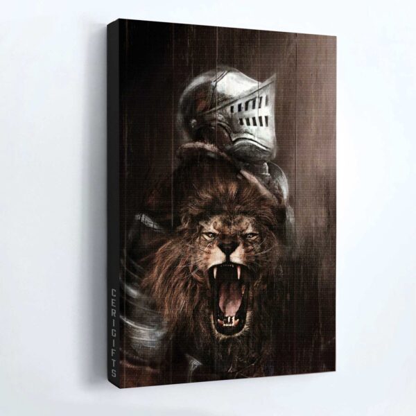 Jesus Portrait Poster: The Lion of Judah & Warrior of Christ – Black Background Home Decor Gift for Christian