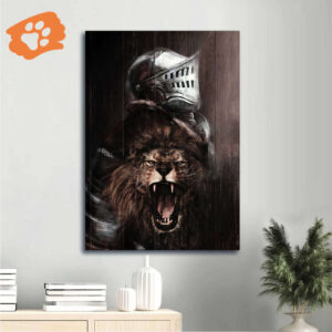 Jesus Portrait Poster: The Lion of Judah & Warrior of Christ - Black Background Home Decor Gift for Christian