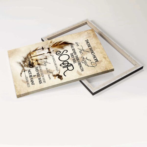 Religious Home Decor Gift – Jesus & Three Crosses Feather & Wings Poster for Christians