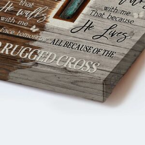 Jesus Portrait & Wooden Cross Home Decor Gifts for Christians - Beautiful & Old Rugged Cross Posters 1