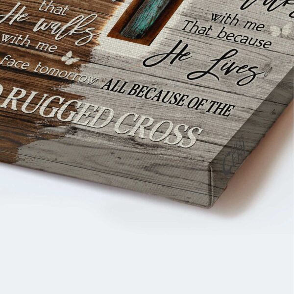 Jesus Portrait & Wooden Cross Home Decor Gifts for Christians – Beautiful & Old Rugged Cross Posters
