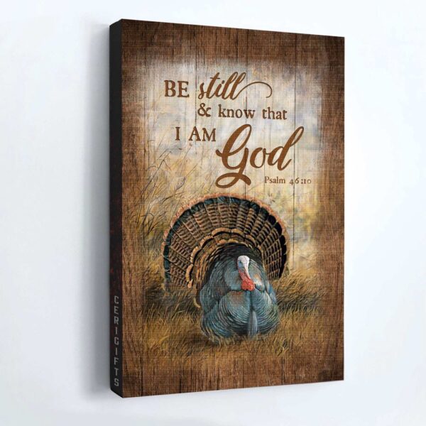 Christian Home Decor Gift: Jesus & Turkey Rice Field Painting Poster – Be Still And Know That I Am God