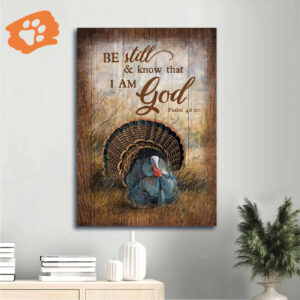 Christian Home Decor Gift: Jesus & Turkey Rice Field Painting Poster - Be Still And Know That I Am God