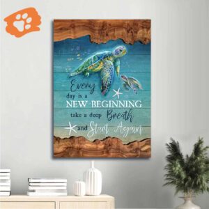 Jesus Portrait Turtle Painting Under The Ocean Poster Home Decor Gift for Christian - New Beginning