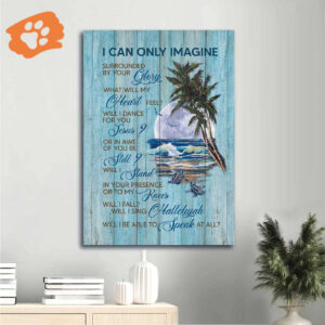 Jesus Portrait Poster Home Decor Gift - Turtles Beach Moonlight - Christian Gift - I Can Only Imagine