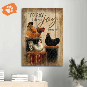 Jesus Portrait and Chicken Drawing Home Decor Poster - Unique Christian Gift for Joyful Living