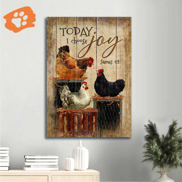 Jesus Portrait and Chicken Drawing Home Decor Poster – Unique Christian Gift for Joyful Living