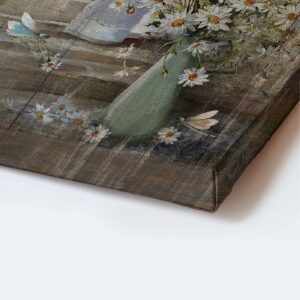 Vintage Jesus Portrait Poster with Flower Vase and Dragonfly - Christian Home Decor Gift Just Breathe 1