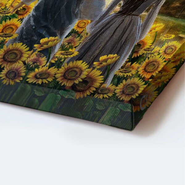 Jesus Portrait Poster – Walking With Jesus Lion & Sunflower Field Home Decor Gift for Christian