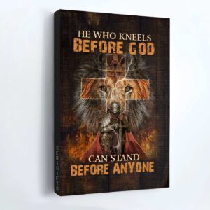 Warrior of Christ & Lion of Judah Jesus Portrait Poster - Christian Home Decor Gift 1