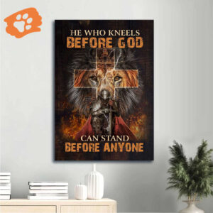 Warrior of Christ & Lion of Judah Jesus Portrait Poster - Christian Home Decor Gift